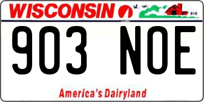 WI license plate 903NOE