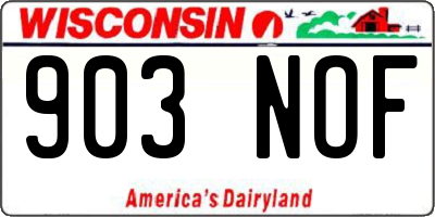 WI license plate 903NOF