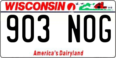 WI license plate 903NOG