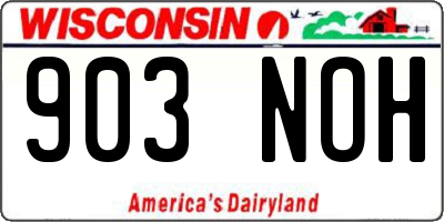 WI license plate 903NOH