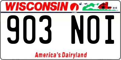 WI license plate 903NOI