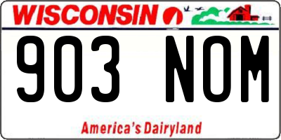 WI license plate 903NOM