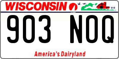 WI license plate 903NOQ