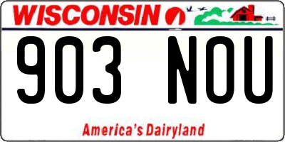 WI license plate 903NOU