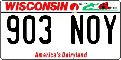 WI license plate 903NOY