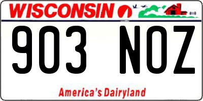 WI license plate 903NOZ