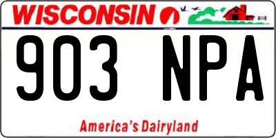WI license plate 903NPA