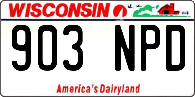 WI license plate 903NPD