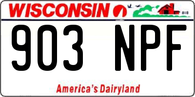 WI license plate 903NPF