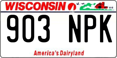 WI license plate 903NPK