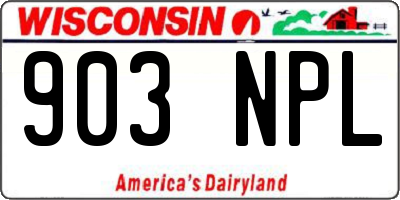 WI license plate 903NPL