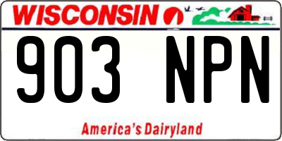WI license plate 903NPN