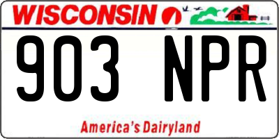 WI license plate 903NPR