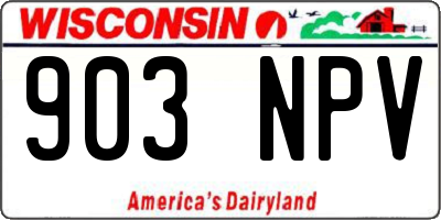 WI license plate 903NPV