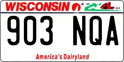 WI license plate 903NQA