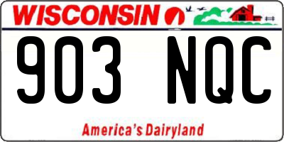 WI license plate 903NQC