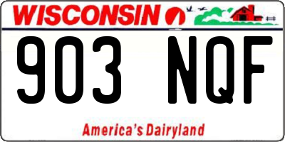 WI license plate 903NQF