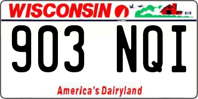 WI license plate 903NQI