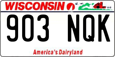 WI license plate 903NQK