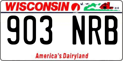 WI license plate 903NRB