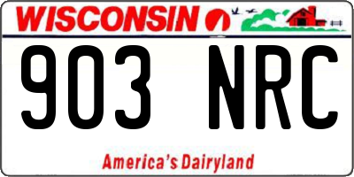 WI license plate 903NRC