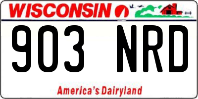WI license plate 903NRD