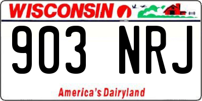 WI license plate 903NRJ