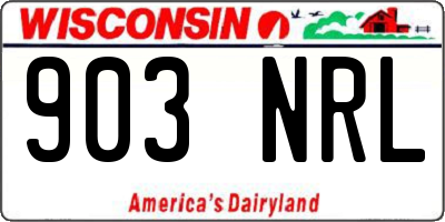 WI license plate 903NRL