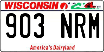 WI license plate 903NRM