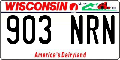 WI license plate 903NRN