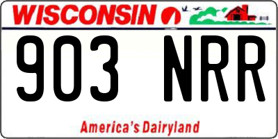 WI license plate 903NRR