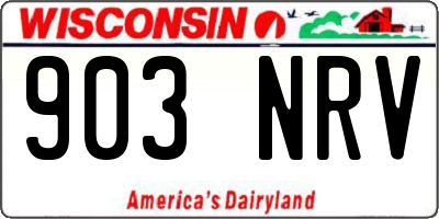 WI license plate 903NRV