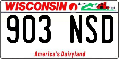 WI license plate 903NSD