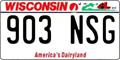 WI license plate 903NSG