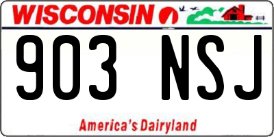 WI license plate 903NSJ