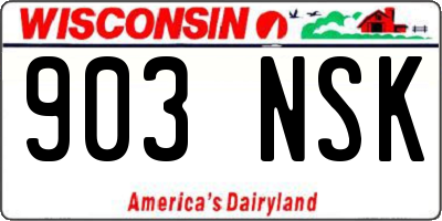 WI license plate 903NSK
