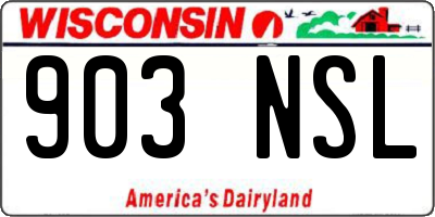WI license plate 903NSL