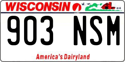 WI license plate 903NSM