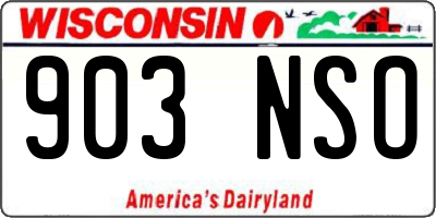 WI license plate 903NSO