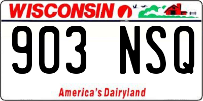 WI license plate 903NSQ