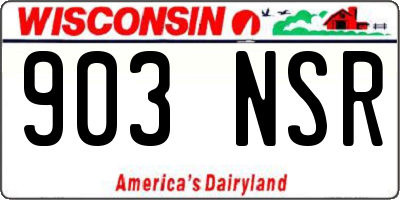 WI license plate 903NSR