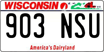 WI license plate 903NSU