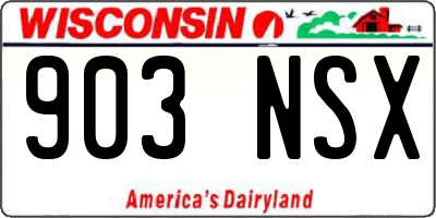 WI license plate 903NSX