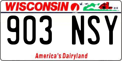 WI license plate 903NSY