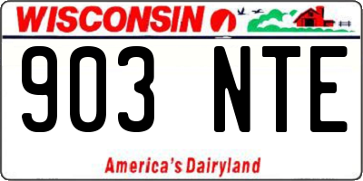 WI license plate 903NTE