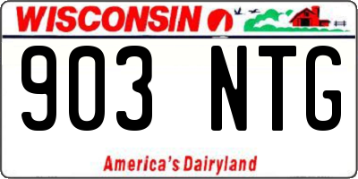 WI license plate 903NTG