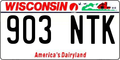 WI license plate 903NTK