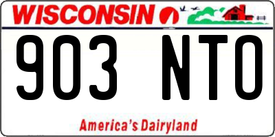 WI license plate 903NTO
