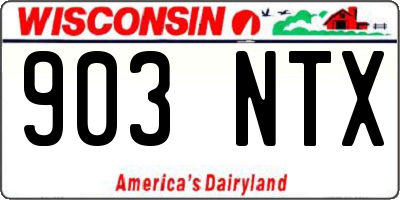 WI license plate 903NTX