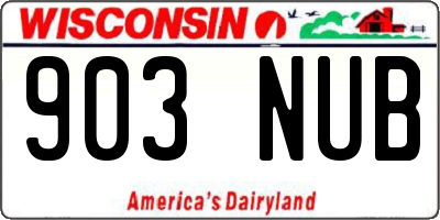 WI license plate 903NUB